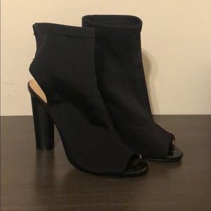Black Peeptoe Booties
